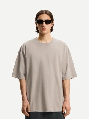 Bershka Koszulka Oversize Z Krótkim Rękawem Mężczyzna Szary