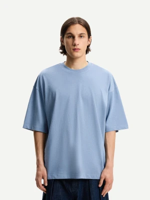 Bershka Koszulka Oversize Z Krótkim Rękawem Mężczyzna Wyblakły Niebieski