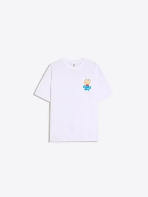 Zdjęcie produktu Bershka Koszulka Oversize Z Nadrukiem Family Guy Kobieta Biały Złamany
