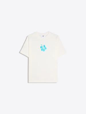 Bershka Koszulka Oversize Z Nadrukiem H2O Kobieta Biały Złamany
