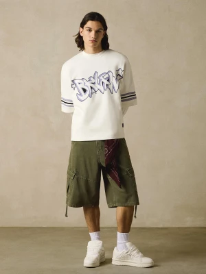 Zdjęcie produktu Bershka Koszulka Oversize Z Nadrukiem Mężczyzna Biały