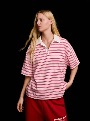 Bershka Koszulka Polo Z Krótkim Rękawem Kobieta Różowy