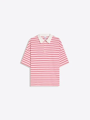 Bershka Koszulka Polo Z Krótkim Rękawem Kobieta Różowy
