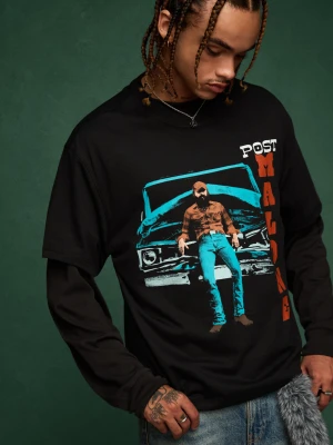 Bershka Koszulka Post Malone Z Krótkim Rękawem I Nadrukiem Mężczyzna Czarny