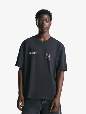 Bershka Koszulka Toy Story Z Krótkim Rękawem Mężczyzna Ciemnoszary