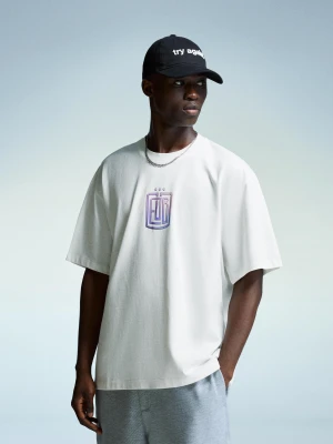 Bershka Koszulka Trueno Z Krótkim Rękawem Mężczyzna Biały