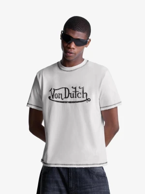 Bershka Koszulka Von Dutch Z Krótkim Rękawem I Nadrukiem Mężczyzna Biały