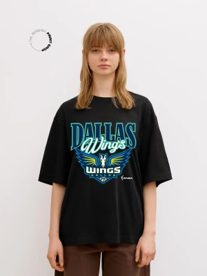 Bershka Koszulka Wnba Dallas Wings Z Krótkim Rękawem Kobieta Czarny