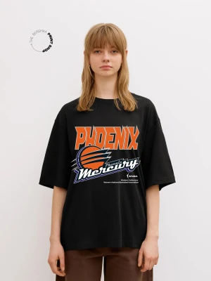 Bershka Koszulka Wnba Phoenix Mercury Z Krótkim Rękawem Kobieta Czarny