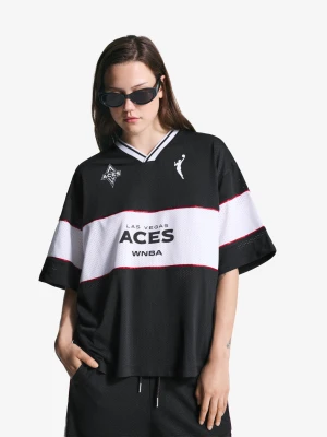 Bershka Koszulka Wnba Z Krótkim Rękawem Kobieta Czarny