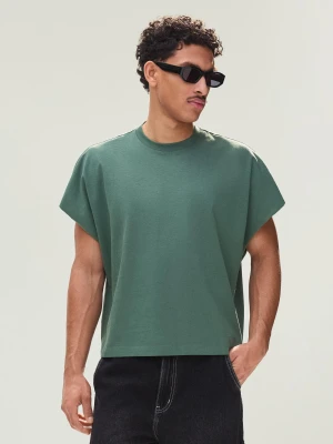 Zdjęcie produktu Bershka Koszulka Worker Oversize Z Nadrukiem Mężczyzna Turkusowy