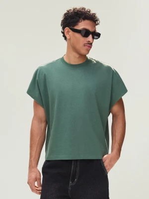 Zdjęcie produktu Bershka Koszulka Worker Oversize Z Nadrukiem Mężczyzna Turkusowy
