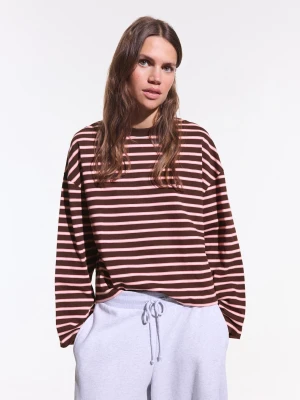 Zdjęcie produktu Bershka Koszulka Z Długim Rękawem I Nadrukiem Kobieta Brązowy