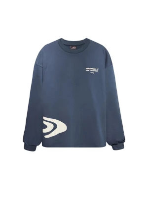 Bershka Koszulka Z Długim Rękawem I Nadrukiem Out Of Core Mężczyzna Granatowy