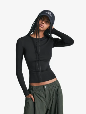 Bershka Koszulka Z Długim Rękawem Kobieta Czarny