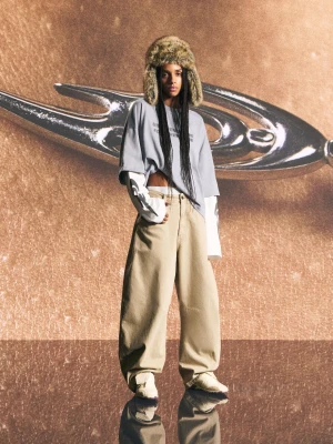 Bershka Koszulka Z Długim Rękawem Out Of Core Kobieta Ciemnoszary