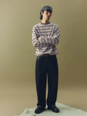 Bershka Koszulka Z Długim Rękawem Z Nadrukiem Retro Mężczyzna Jasny Niebieski