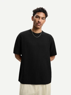 Bershka Koszulka Z Kory Z Krótkim Rękawem Mężczyzna Czarny