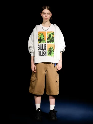 Bershka Koszulka Z Krótkim Rękawem I Nadrukiem Billie Eilish Kobieta Biały Złamany