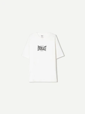 Bershka Koszulka Z Krótkim Rękawem I Nadrukiem Everlast Mężczyzna Biały