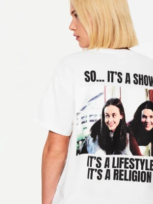 Bershka Koszulka Z Krótkim Rękawem I Nadrukiem Gilmore Girls Kobieta Biały