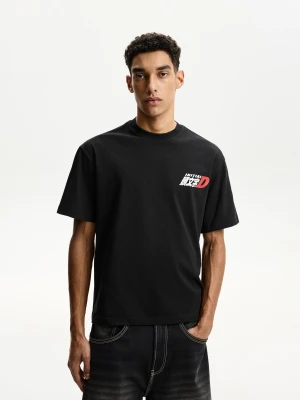 Bershka Koszulka Z Krótkim Rękawem I Nadrukiem Initial D Mężczyzna Czarny