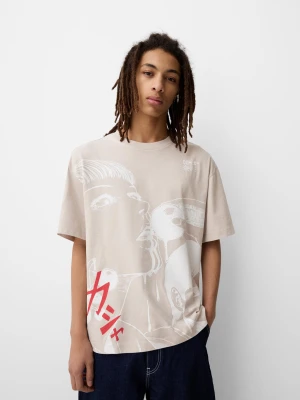 Zdjęcie produktu Bershka Koszulka Z Krótkim Rękawem I Nadrukiem Junji Ito Mężczyzna Szary