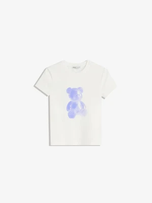 Zdjęcie produktu Bershka Koszulka Z Krótkim Rękawem I Nadrukiem Kobieta Kremowy