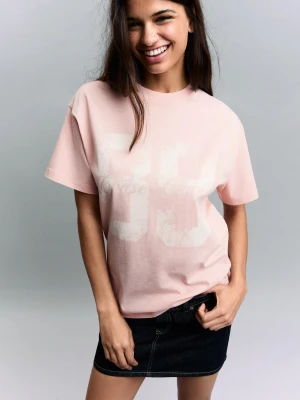 Zdjęcie produktu Bershka Koszulka Z Krótkim Rękawem I Nadrukiem Kobieta Różowy