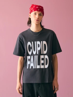 Bershka Koszulka Z Krótkim Rękawem I Nadrukiem Mężczyzna Ciemnoszary