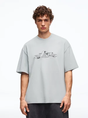 Zdjęcie produktu Bershka Koszulka Z Krótkim Rękawem I Nadrukiem Mężczyzna Popielaty