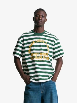 Bershka Koszulka Z Krótkim Rękawem I Nadrukiem Mężczyzna Zielony