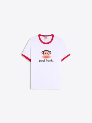 Zdjęcie produktu Bershka Koszulka Z Krótkim Rękawem Kontrast Paul Frank Kobieta Biały Złamany