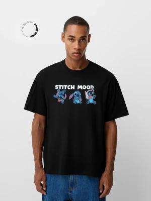 Zdjęcie produktu Bershka Koszulka Z Krótkim Rękawem Lilo & Stitch Mężczyzna Czarny