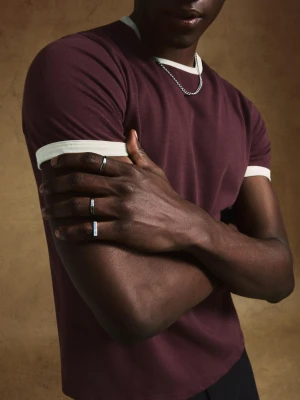 Bershka Koszulka Z Krótkim Rękawem Rib Mężczyzna Bordowy