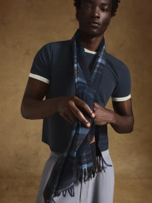 Bershka Koszulka Z Krótkim Rękawem Rib Mężczyzna Granatowy