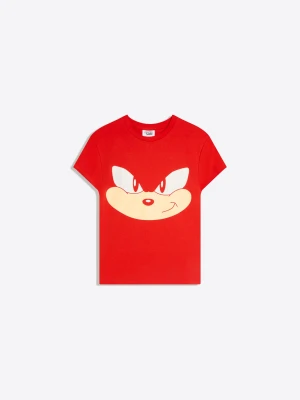 Bershka Koszulka Z Krótkim Rękawem Sonic Kobieta Czerwony