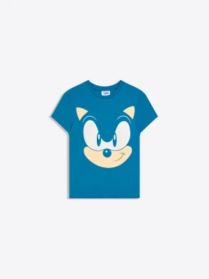 Bershka Koszulka Z Krótkim Rękawem Sonic Kobieta Niebieski