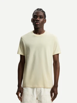 Bershka Koszulka Z Krótkim Rękawem Z Kolekcji Basic Mężczyzna Żółty