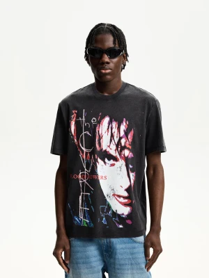 Bershka Koszulka Z Nadrukiem The Cure Mężczyzna Szary