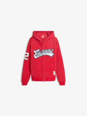 Bershka Koszulowa Kurtka Ecko Unltd Boxy Z Aksamitnego Sztruksu Mężczyzna Czerwony