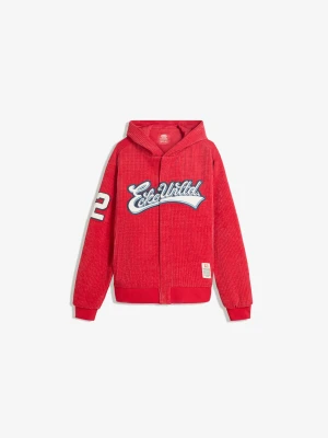 Bershka Koszulowa Kurtka Ecko Unltd Boxy Z Aksamitnego Sztruksu Mężczyzna Czerwony