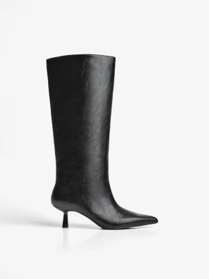 Bershka Kozaki Na Niskim Obcasie Kobieta Czarny