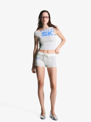 Bershka Krótkie Mini Spodenki Wnba Kobieta Szary