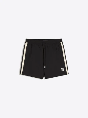Bershka Krótkie Szorty Kąpielowe Retro Mężczyzna Czarny