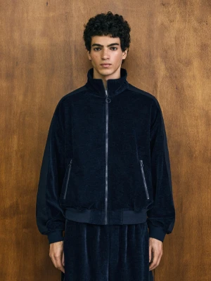 Bershka Kurtka Bomber Kontrast Mężczyzna Niebieski