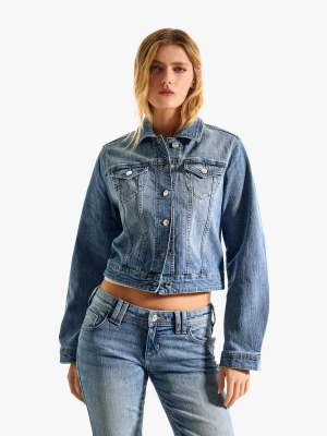 Bershka Kurtka Denim Kobieta Wyblakły Niebieski