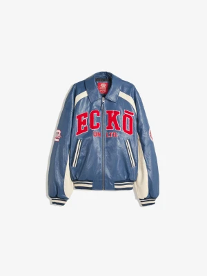 Bershka Kurtka Ecko Unltd Ze Sztucznej Skóry Mężczyzna Granatowy