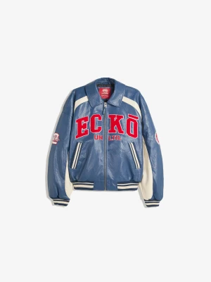 Bershka Kurtka Ecko Unltd Ze Sztucznej Skóry Mężczyzna Granatowy