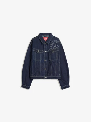 Bershka Kurtka Jeansowa Ecko Unltd Mężczyzna Granatowy